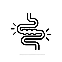 Intestine vector icon. Intestine digestive system vector symbol. Diarrhea icon. Diarrhea stomach gut health icon.