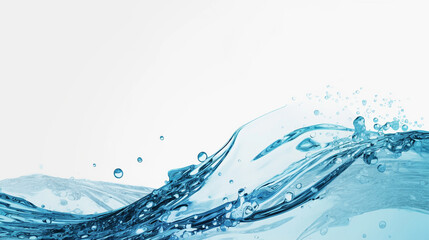 Dynamic splash of water with white background.