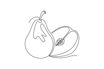 Fruits concept. Single line draw design vector graphic illustration.
