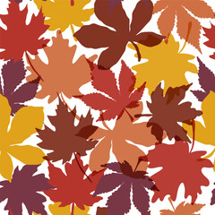 Fall vector seamless pattern for season fabric, decoration, wallpaper and wrapping paper