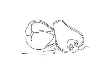 Fruits concept. Single line draw design vector graphic illustration.