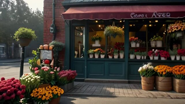 Inspiration for a roadside flower shop with a shot from the front
