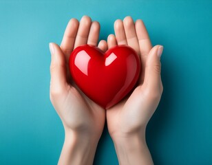 Fototapeta premium Cœur tenu entre deux mains