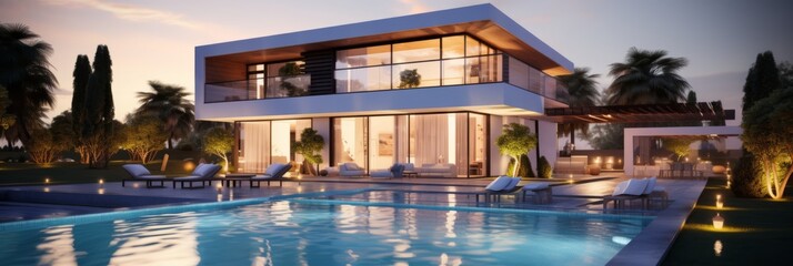 futuristic designed architecture of super modern luxury hotel