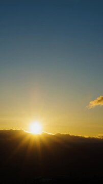 Brilliant Sunrise with Pretty Clouds in the Arizona Desert Vertical Video 
