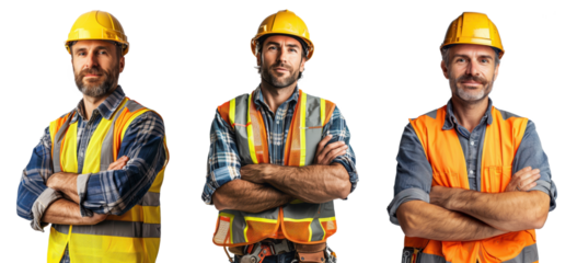 construction worker man isolated on a transparent background