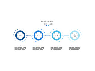 Timeline infographic template. 4 Step timeline infographics template. presentation graph. Business concept with 4 options, vector illustration.