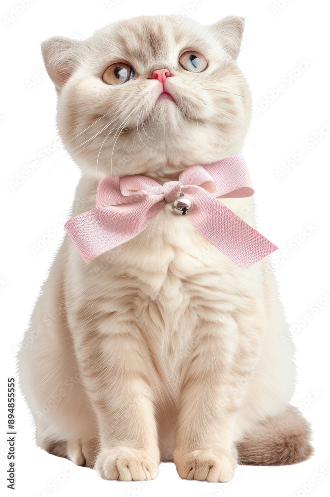 Canvas Prints png adorable cat with pink bow