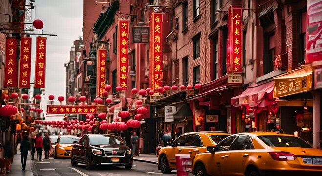 Chinatown neighborhood in New York.