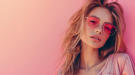 Girl in fashionable clothes. Generative AI