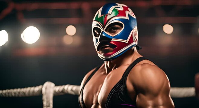 Mexican wrestler with a Mexican mask.