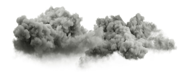 Dark clouds mass abstract isolated on transparent backgrounds 3d render png