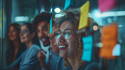 Group of casual young businesspeople having a working . Generative AI