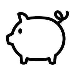 Pig icon in thin line style. Vector illustration graphic design