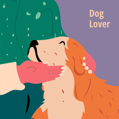 Dog grooming. Vector illustration in flat style. Dog care concept.