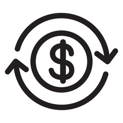 Financial icon in thin line style. Vector illustration graphic design