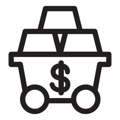 Gold mine icon in thin line style. Vector illustration graphic design