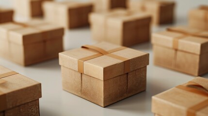 Reusable shipping parcel boxes, isolated against a white background.