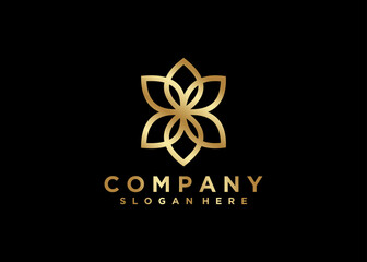 abstract floral logo beauty spa.logo for business of fashion,skin care logo,golden color inspiration