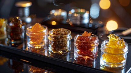 Cannabis Concentrates Assortment CloseUp Detail for Design Print Poster Usage