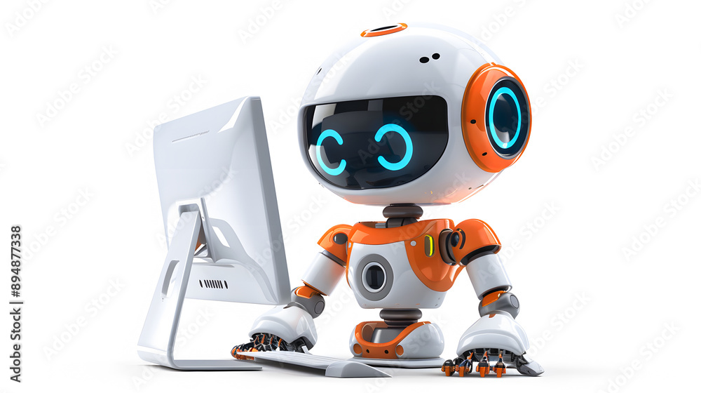 Poster ai chatbots working and chatting in computer