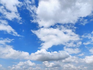 bright and cloudy blue sky background