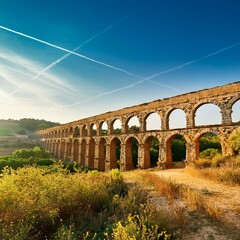 Obraz premium Roman aqueduct, AI generated