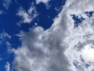 bright and cloudy blue sky background