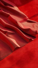 Unbound Passion: Crimson Fabric Unfurled