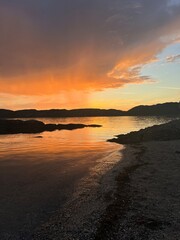 sunset over the sea