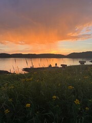 sunset over the river