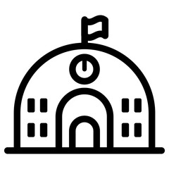 School icon in thin line style. Vector illustration graphic design