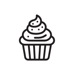  Hand-drawn cupcake icon with white background