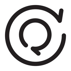 Refresh icon in thin line style. Vector illustration graphic design
