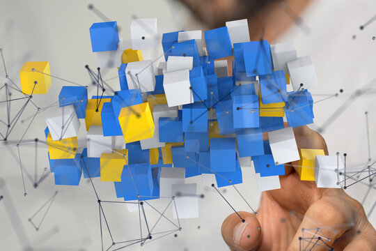 Big data visualization background.Abstract technology