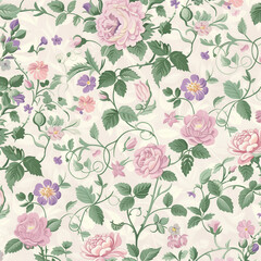 Fototapeta premium Flora wallpaper texture，rose