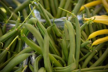 green beans at the farm market healthy vegetable fresh organic food