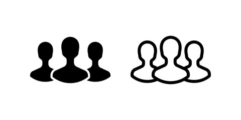 People icon set. person, group, and team sign. Flat illustration of vector icon on white background