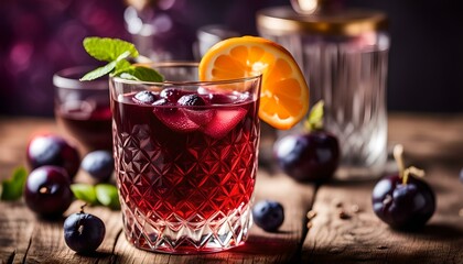  Red Sloe Gin Liqueur in a Glass