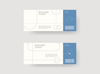 Event ticket template set. Vector template illustration.
