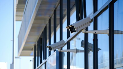 Surveillance Cameras Securing a Modern Sports Complex for Athlete and Spectator Safety