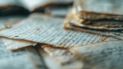 Naklejka premium Heritage on a sheet with a registry, detailing ancestral records close up, focus on, surreal, Fusion, archive backdrop
