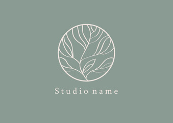 Logo with stylized tree