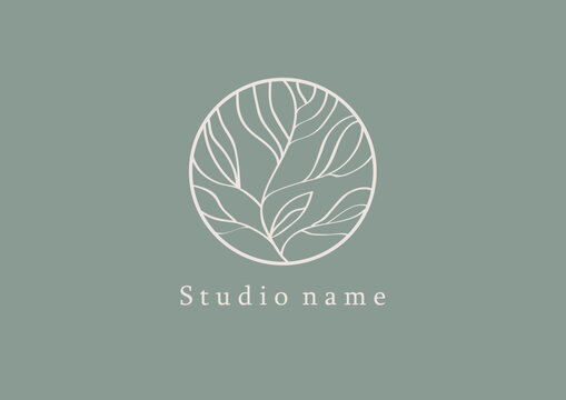 Logo with stylized tree