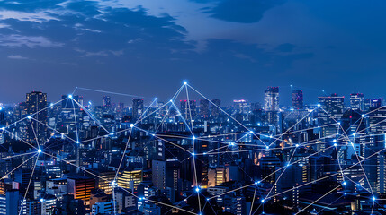 Smart City, wallpaper, the modern technology and intelligent communication networks