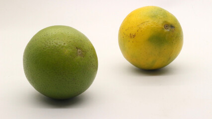 Orange fruit from Indonesia with a white background