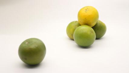 Orange fruit from Indonesia with a white background