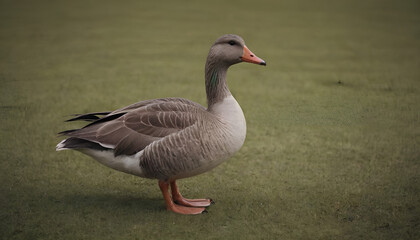 Obraz premium greylag goose standing on the grass