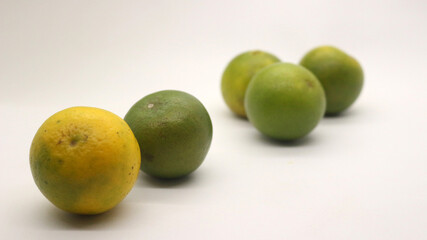Orange fruit from Indonesia with a white background