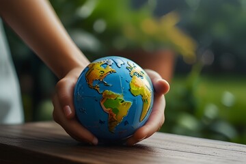 earth day or world environment day concept save our planet restore and protect green nature sustainable lifestyle and climate literacy theme blooming rose flower garden and globe in hand 22 april Gene